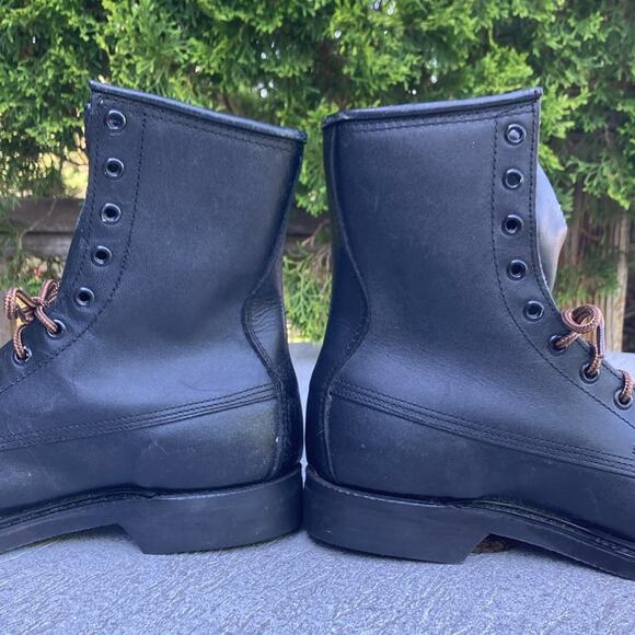6R (7 Women\'s) NOS US Army Steel Toe Combat Lace up Boots Vintage 80s main image 4
